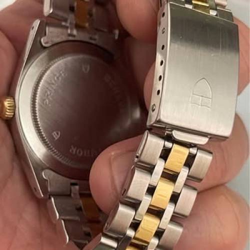 新裝 Tudor 74033 金鋼 少有黑面金字 特價$9999