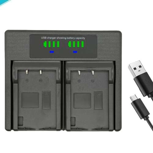 NIJIA LCD Display USB-C Dual Charger For PANASONIC DMW-BCM13 Lithium-Ion Battery