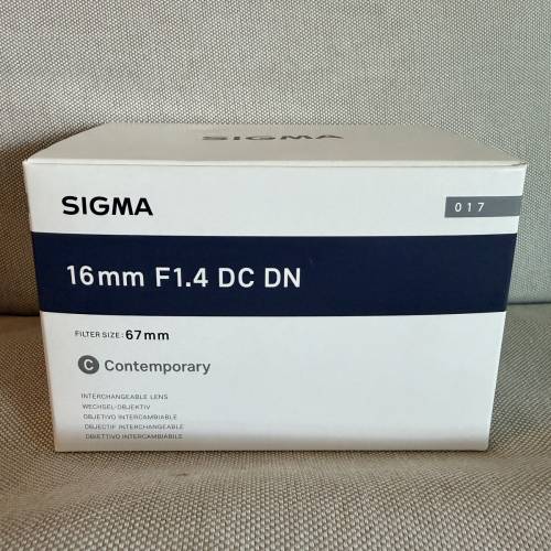 Sigma 16mm F 1.4 DC DN Sony E Mount