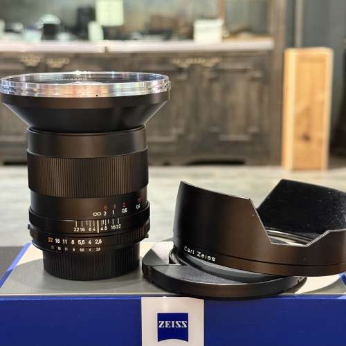 Carl Zeiss Distagon T* 21mm f2.8 ZF.2 lens with hood