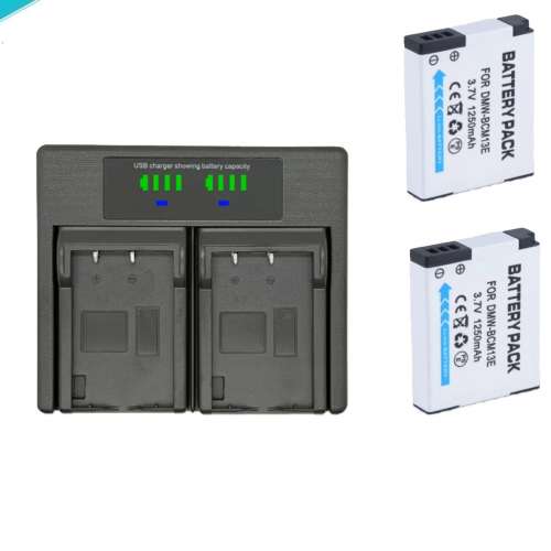 NIJIA DMW-BCM13E / DMW-BCM13 Lithium-Ion Battery With LCD Display USB-C Dual