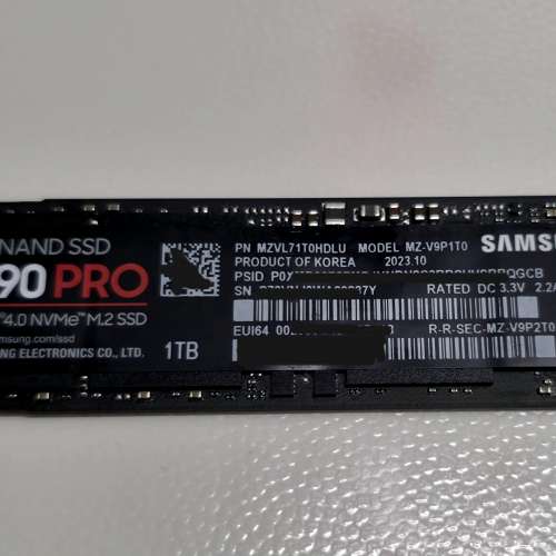 Samsung 990 PRO 1TB PCIe 4.0 NVMe M.2 SSD