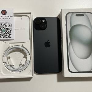 全新未激活 港行 iPhone 15 128gb 雙卡黑色 一年蘋果保養 what app 6497 6645