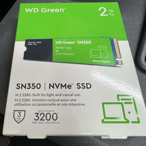 全新 Western Digital Green M.2 SN350 NVMe 2TB