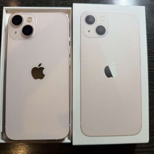 99%新Apple iPhone 13 128gb粉紅色港版行貨有原裝盒原裝配件地鐵站交收