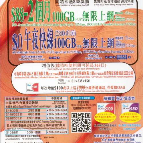餘額$12 二手 儲值卡 電話卡 SIM卡 HK Mobi / Hong Kong Mobi / HKMobi / HK Mobil...