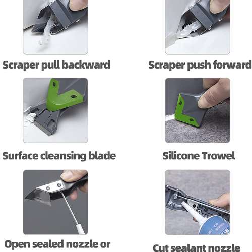 5-In-1 Multi-Function Silicone Trowel- Caulking Tool  with 5 Interchangeable pad