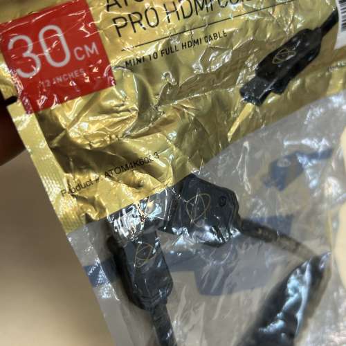 原裝atomos 30cm 傳輸線 (mini to full HDMI 轉換)  ATOMFLEX PRO HDMI COILED CABLE