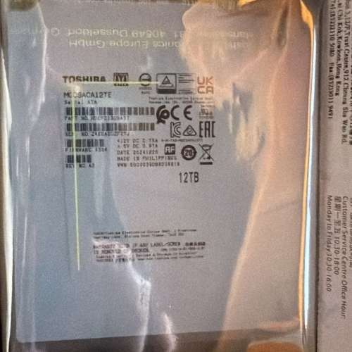 12TB X 4 全新 未開 保養到 2030 3月 (價錢係一隻)