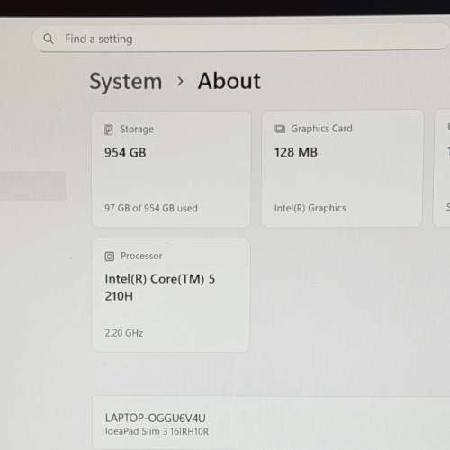 Lenovo IdeaPad Slim 3 15.6" Notebook Core i5-210H/16G RAM/1TB SSD超新淨 有單...