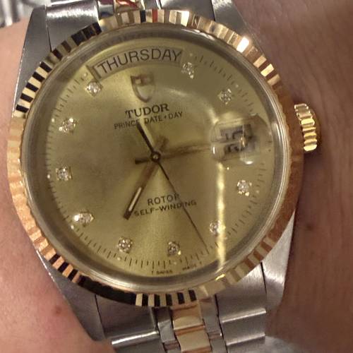 好X新淨🤣 TUDOR 金鋼 76213 daydate 鑽石字 36mm大裝 平到笑😆$12888