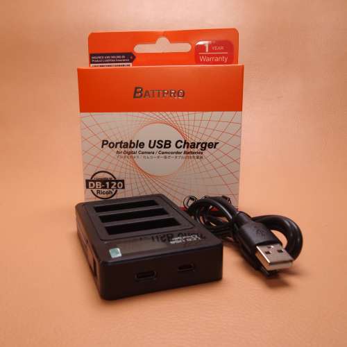 香港行貨BATTPRO免費一年保用 DB120 DB-120三位充電器合Ricoh GR4 GR IV GR IV HDF...