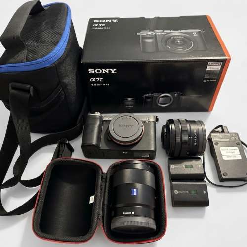\\神鏡組合\\ 一機兩鏡\\ Sony A7C 銀色 Kit Set + 經典蔡司 55mm F1.8｜新淨、無霉...