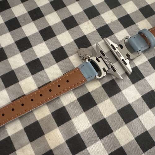 Apple Watch Series 44/45/46mm 真皮女裝手錶帶 湖水藍色 100%全新 全新未曾使用 日...