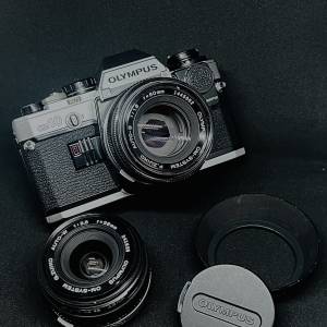 Olympus OM-System OM10 Film Camera with 50mm 1.8 & 28mm 3.5Lenses