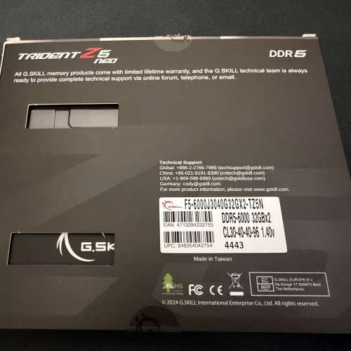64G DDR5 TridentZ NEO 6000MTS CL30