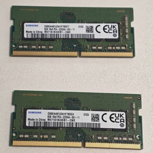 減價！ Samsung 2x8GB DDR4 Notebook RAM x2