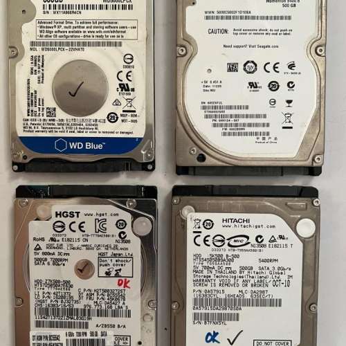 2.5 吋 500gb Hard disk X 4