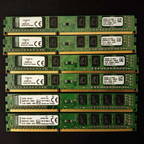 Kingston DDR3 1600mhz 4G婑身單面 RAM 6條