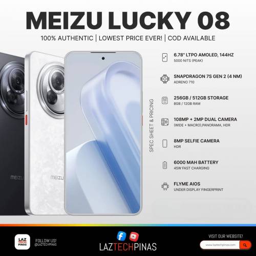 Meizu Lucky 08（12,256,144hz,6000mah,1.08億像素）
