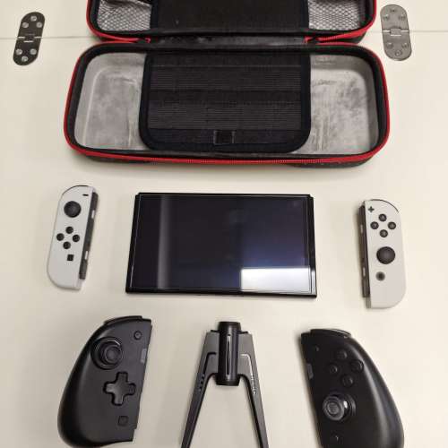 Nintendo Switch OLED 全套配件齊有盒 + 充電分體手制 + Ring Fit + 硬殼包 + SD卡