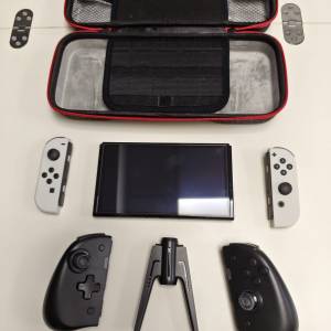 Nintendo Switch OLED 全套配件齊有盒 + 充電分體手制 + Ring Fit + 硬殼包 + SD卡