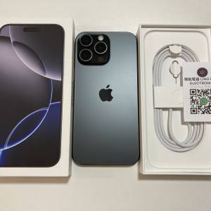 全新 iPhone 16 pro max 256gb 黑色 eSim + 一張實體sim 一年蘋果保養 what app 64...