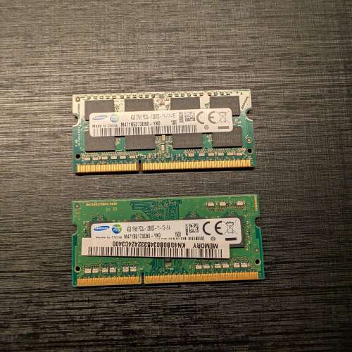 2條4GB DDR3L SODIMM 手提電腦RAM