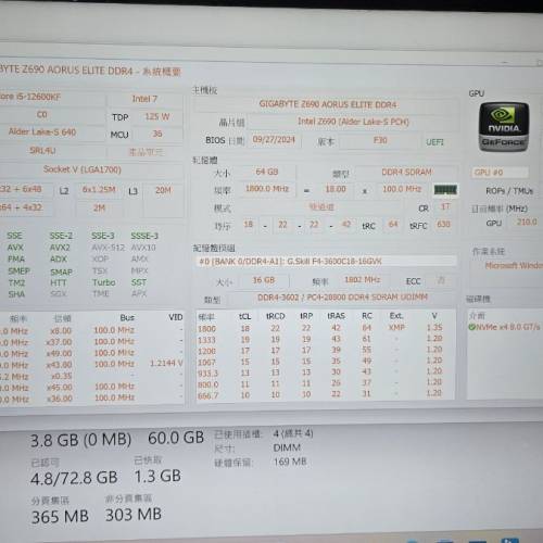 i5-12600KF 64gb ddr4 ZOTAC RTX 3070ti 1000W 電競電腦 可以即用 有盒