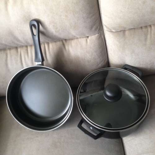 🍽 Non Stick Frying Pan Pot Lid 24cm 3pc Set Made in TaiWan NEW 易潔鑊套裝 🍚