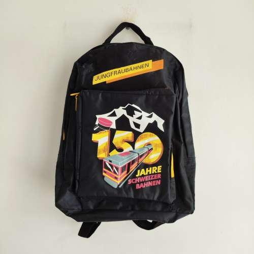 JAHRE SCHWEIZER BAHNEN 150 Anniversary Black Backpack Purse
