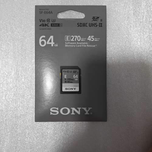 Sony SF-E64A Series UHS-II SDXC 記憶卡 64GB