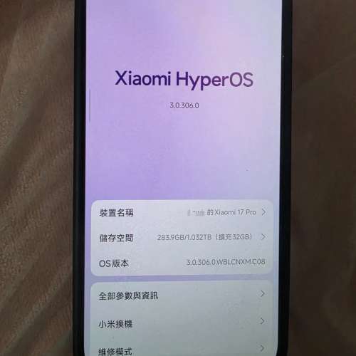 小米17pro 國行綠色（16+1Tb)
