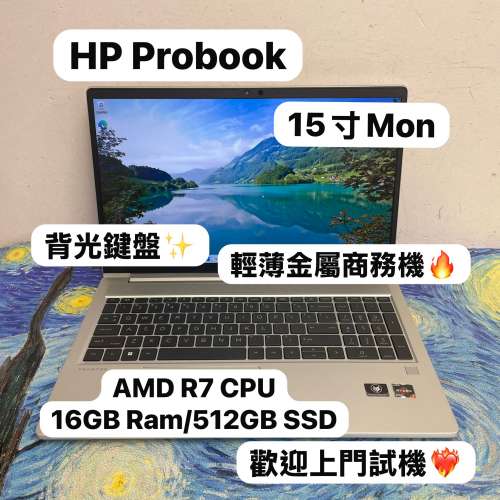 (超靚金屬機身🔥HP商務文書機)HP Probook AMD Ryzen 7 5825U /4,8,12,16GB Ram/128...