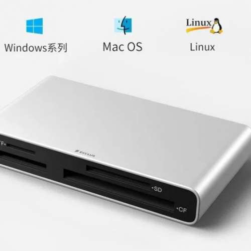 Metal All-in-One USB 3.0 Card Reader, Dual Interface USB-C & USB-A