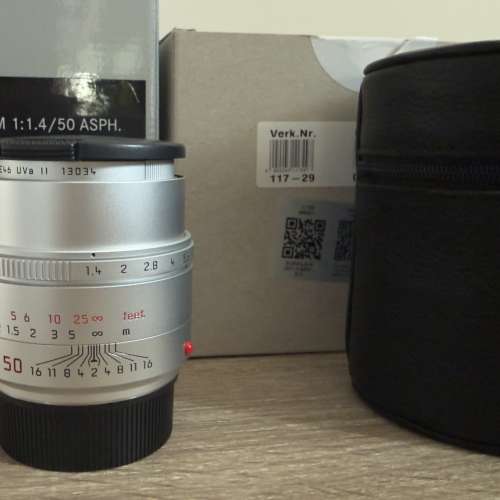[99%新] Leica Summilux-M 50mm f/1.4 ASPH. II (2023版) 銀色 Silver (11729) 齊盒...