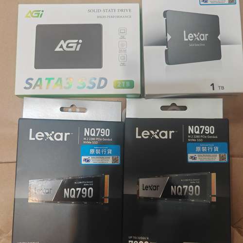 SSD ( Lexar, Crucial, AGI) 全新未開封 行貨