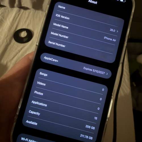 iPhone Air 256GB - 港行+Apple Care