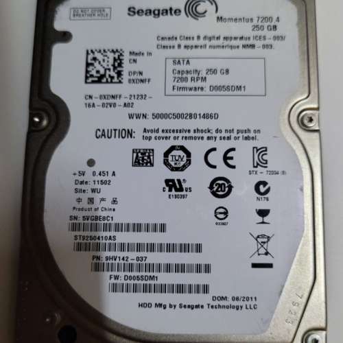 HDD 2.5" 250gb