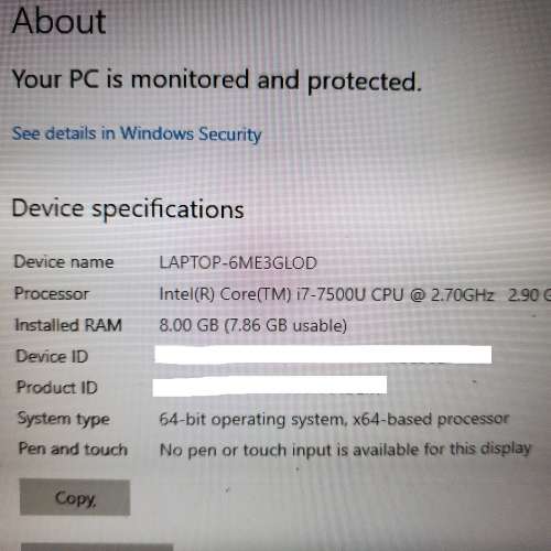 Lenovo x270, i7-7500u