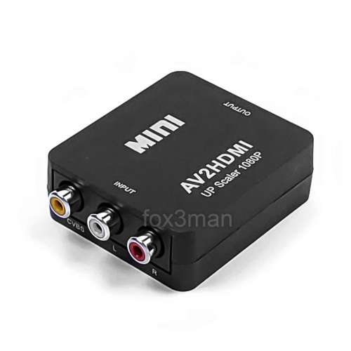 Mini AV To HDMI Converter 視頻轉換器 3色線轉1080P輸出