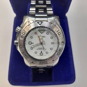 罕有100%全新Vintage Seiko (大波士左撇子) 5M62-0AY0 200米, 動能潛水錶, 左手邊鎖...