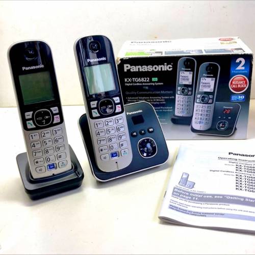 90%新行貨Panasonic KX-TG6822室內雙無線電話 全套有盒