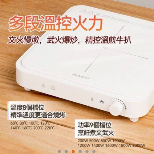 全新行貨勁好用NEWEDO HC-11501A 2000W 智能雙控IH電磁爐 有保用