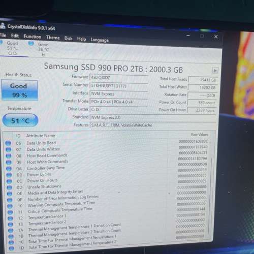 NVMe 2TB M.2 SSD Samsung 990 Pro