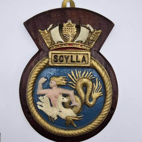 英國海軍 HMS Scylla 利安德級護衛艦 wall plaque 木盾