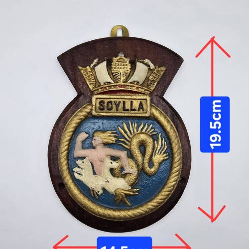 英國海軍 HMS Scylla 利安德級護衛艦 wall plaque 木盾