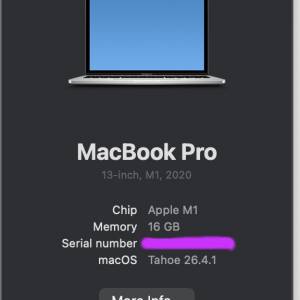 Macbook pro 2020 M1