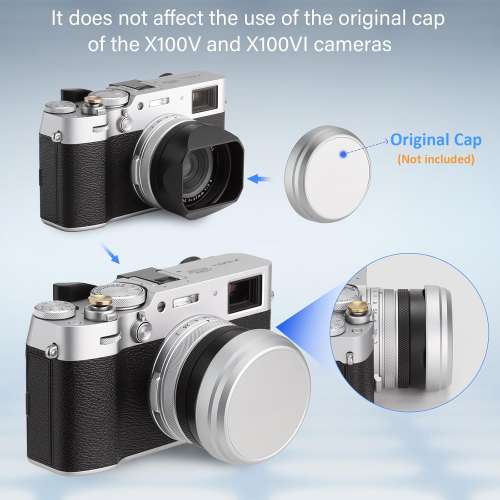 Haoge LH-X54B / LH-X54W Square Hood And UV Filter For FujiFilm Fuji X70 / X100