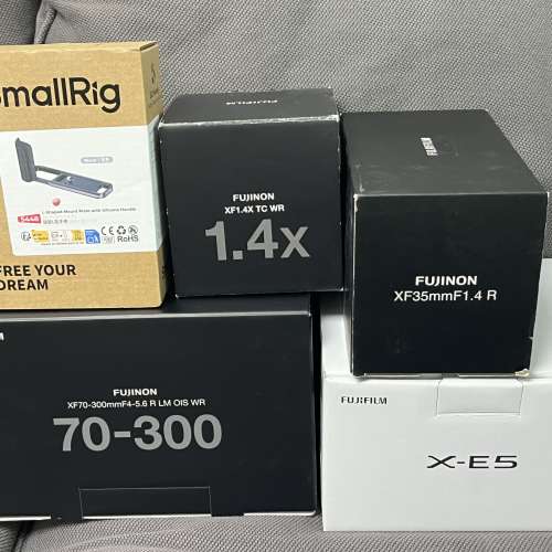 行貨仲有保養 Fujifilm X-E5 黑色 70-300mm XF1.4X XF35mm 1.4 兩電 全部99.99%新 不...
